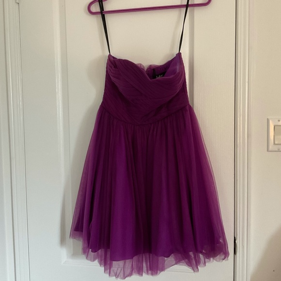 Purple Short Strapless Formal Prom / Graduation / Wedding Guest Dress - Picture 2 of 4